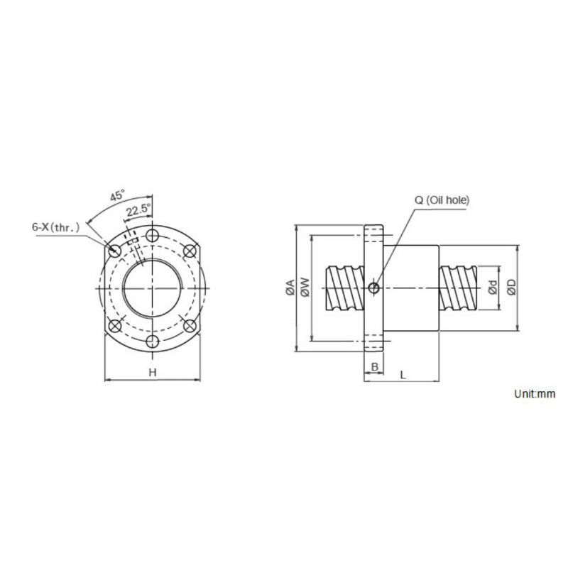 25 mm x 5 mm Ball Nut PGM Linear